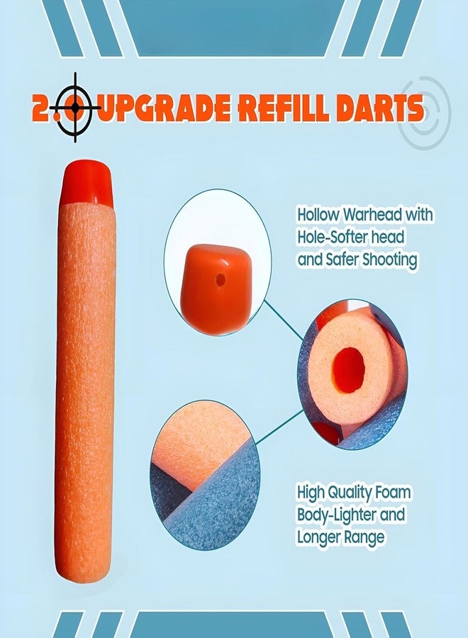 CLAPONE Hollow Out Soft Foam Refill Darts for N-Strike Elite Series Blasters Soft Foam Refill Darts for Nerf N-Strike Elite Blasters Hollow Safe & Durable Darts Premium Bullets (Multicolour, 100 pcs) - Image 2